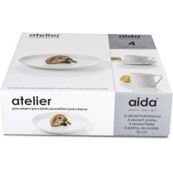 Aida Atelier Super White Desserttallerken, 18 cm