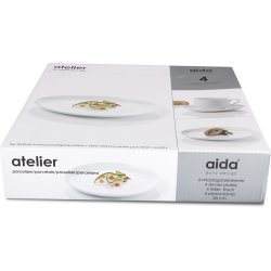 Aida Atelier Super White Middagstallerken, 25 cm