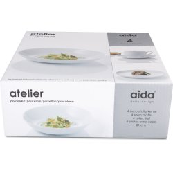 Aida Atelier Super White Dyb Tallerken, 21 cm