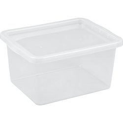 Basic plastboks inkl låg, 52 liter, Klar