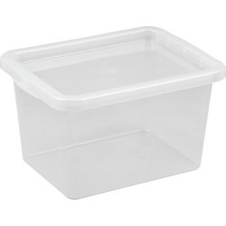 Basic plastboks inkl låg, 15 liter, Klar