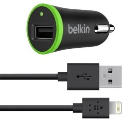 Belkin Biloplader 12W, 2.4A, inkl lightning-kabel