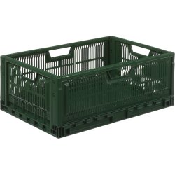 Hopfällbar låda, 47 liter, perforerad, 60x40x23,5 