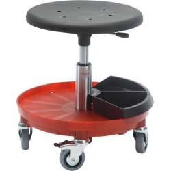 Montörsstol, Svart/Röd, PU, 37-50cm, Verktygsback
