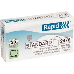 Rapid Standard Hæfteklamme | 24/6 | 1000 stk.