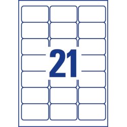 Avery L7160 Etiketter | 63,5x38,1 mm | 2100 stk.