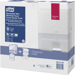Tork H2 Startpakke Dispenser & Håndklædeark, hvid