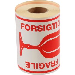 Etiket | Forsigtig - Glas | 250 stk.