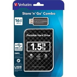 Verbatim 1.5TB Hard Drive 2,5'' Store N Go bundle