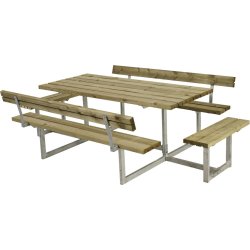 Plus Basic bänkset med ryggstöd & påbygg., Natur