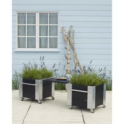Plus Cubic Blomsterkasser 46x160x45 cm, Sort