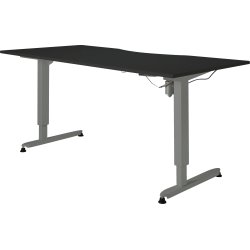 Stay hæve-/sænkebord, 180x90 cm, sort/alu