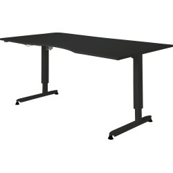 Stay hæve/sænkebord, 180x90 cm, sort/sort