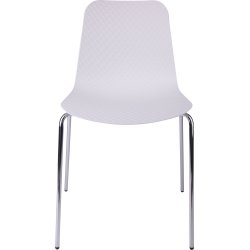 Kantinestol model NET, hvid/krom