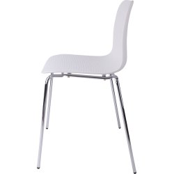 Kantinestol model NET, hvid/krom
