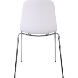 Kantinestol model NET, hvid/krom