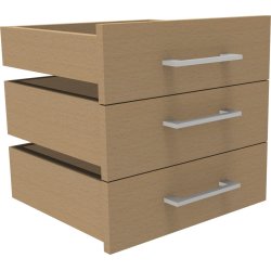 Jive+ 3 lådor utan lås, bokfanér Djup 35 cm