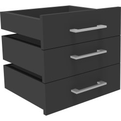 Jive+ 3 lådor utan lås, antracit D42 cm