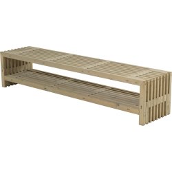 Plus Trallebænk m. hylde, Drivtømmer, L 218 cm