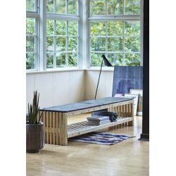 Plus Trallebænk m. hylde, Drivtømmer, L 218 cm