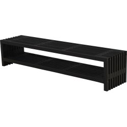 Trallbänk med hylla Plus Svart L218 cm