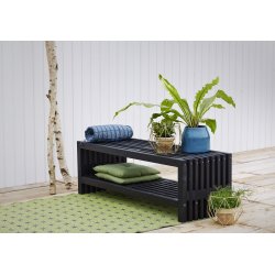 Plus Trallebænk m. hylde, Sort, L 138 cm