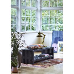 Plus Trallebænk m. hylde, Sort, L 138 cm