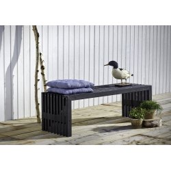 Plus Rustik Trallebænk, Sort, L 138 cm