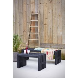 Plus Rustik Trallebænk, Sort, L 138 cm