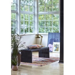 Plus Rustik Trallebænk, Sort, L 138 cm