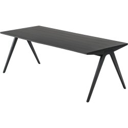 NOFU mødebord, Massivt asketræ sort, 180x85 cm