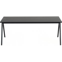 NOFU mødebord, Massivt asketræ sort, 180x85 cm