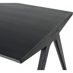 NOFU mødebord, Massivt asketræ sort, 180x85 cm