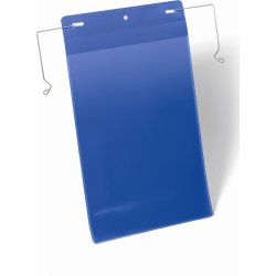 Durable Lagerlommer m/wirebeslag, A4 højformat blå
