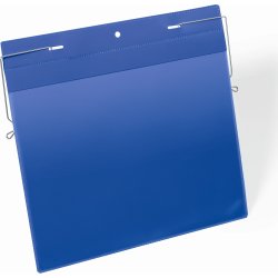 Durable Lagerlommer m/wirebeslag A4 tværformat blå