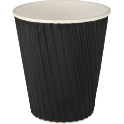 Kaffebæger 36 cl, pap med PE belægning, sort
