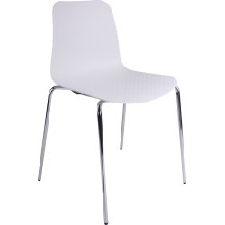Kantinestol model NET, hvid/krom