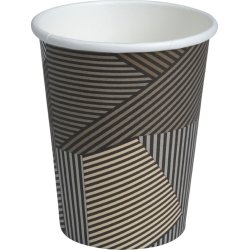 Kaffebägare 24 cl, papp, brun med ränder