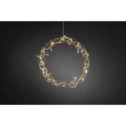 Lyskrans, 45 LED lys, Ø45 cm, guld