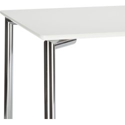 Square kantinebord 120x80 cm. hvid melamin/krom