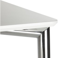 Square kantinebord 120x80 cm. hvid melamin/krom