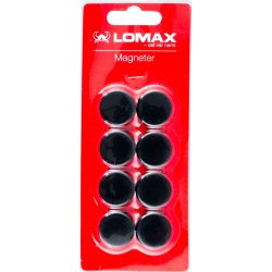 Lomax whiteboardmagneter | Ø2 cm | 8 st. | Svart