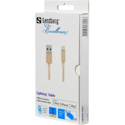 Sandberg Lightning Excellence kabel, guld (1 m)