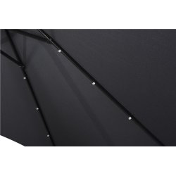 Frank parasol m/solar LED og tilt Ø3 m, sort