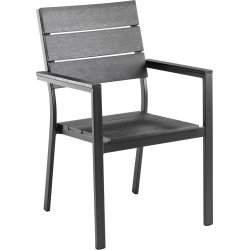 Lise havestol i sort med aluminium stel