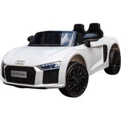 El-drevet Audi R8 Spyder mini-bil, hvid