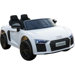 El-drevet Audi R8 Spyder mini-bil, hvid