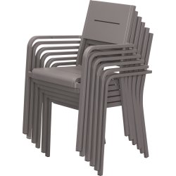 Outdoor Havemøbelsæt i aluminium, 6 pers.