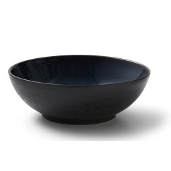 Bitz Salatskål sort stentøj med mørkeblå glasur