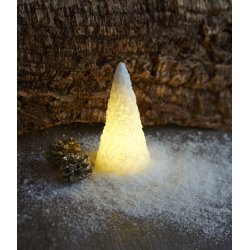 Sne kegle LED lys, 2 stk., Hvid, Ø 7,5 x H 15 cm
